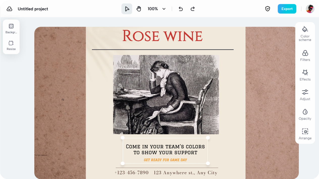 Create vintage style wine labels